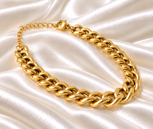 Iman Cuban Chain Bracelet - 18k Gold Plated