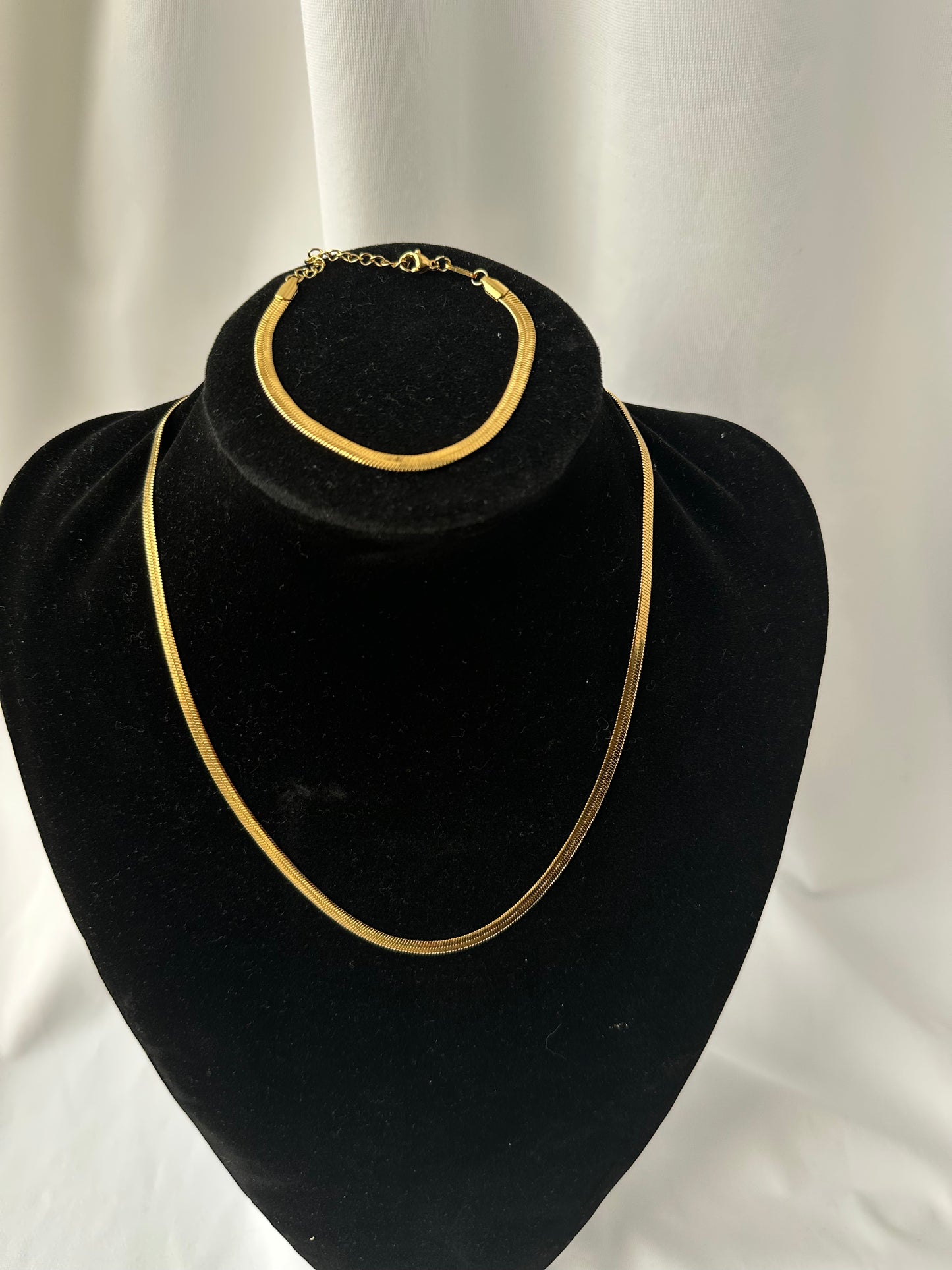 Ismahan Slim Herringbone set - 18k Gold Plated