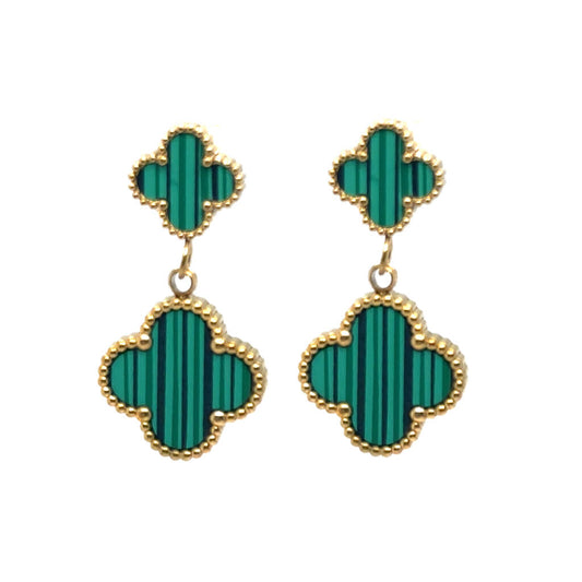 Green Ubax Van Cleef Earrings 3.0 - 18K Gold Plated